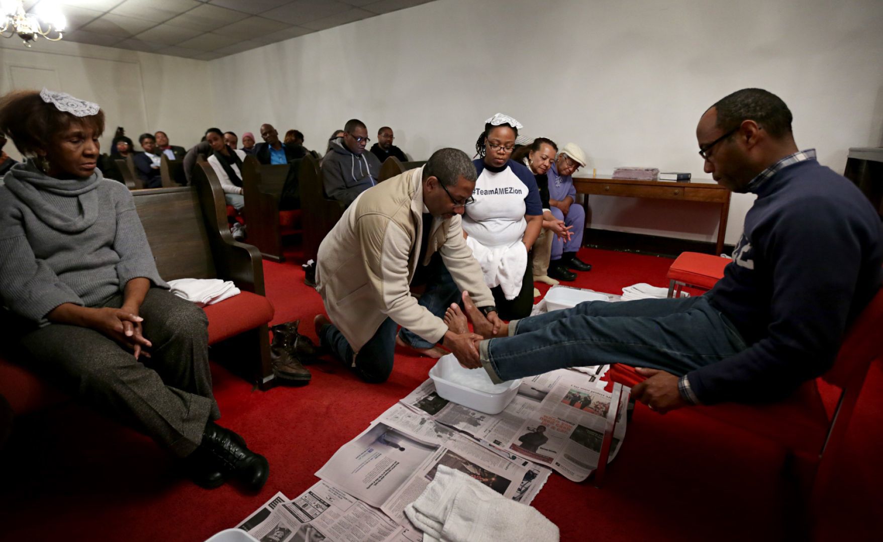 Washing of the feet for Journey for Justice marchers